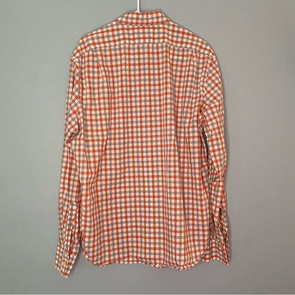 J Crew Button Up Shirt Men Size XL Blue Red Plaid Check Long Sleeve  Slim Fit - Picture 2 of 4